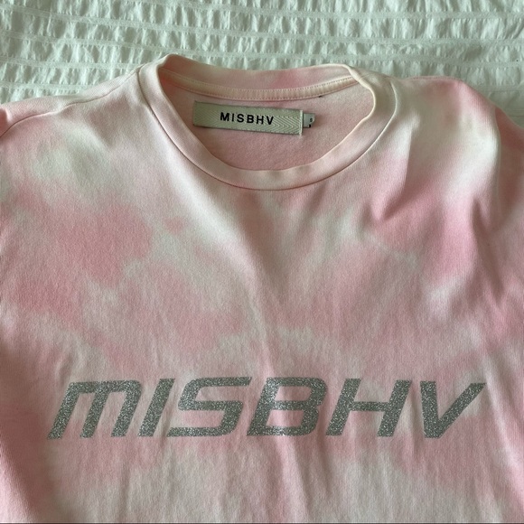 MISBHV Pink and White Tie-Dye Logo Club Wear Solutions Sweater - Picture 3 of 4